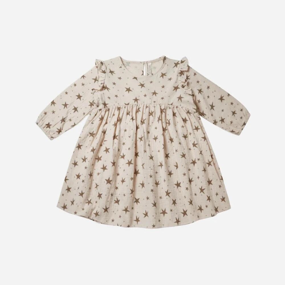 Riley + Cru Piper Dress Grey Stars size 2-3 New With Tags